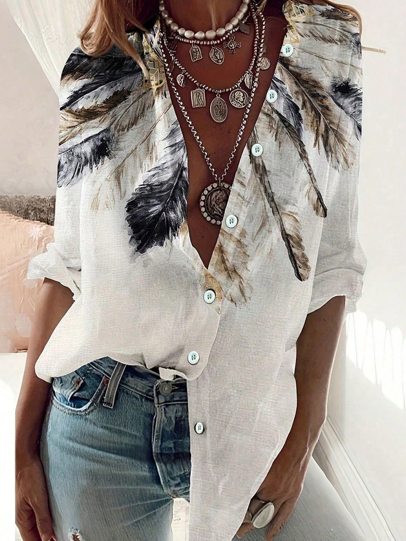 Embroidery Online - Women's Western ethnic print fashion slim