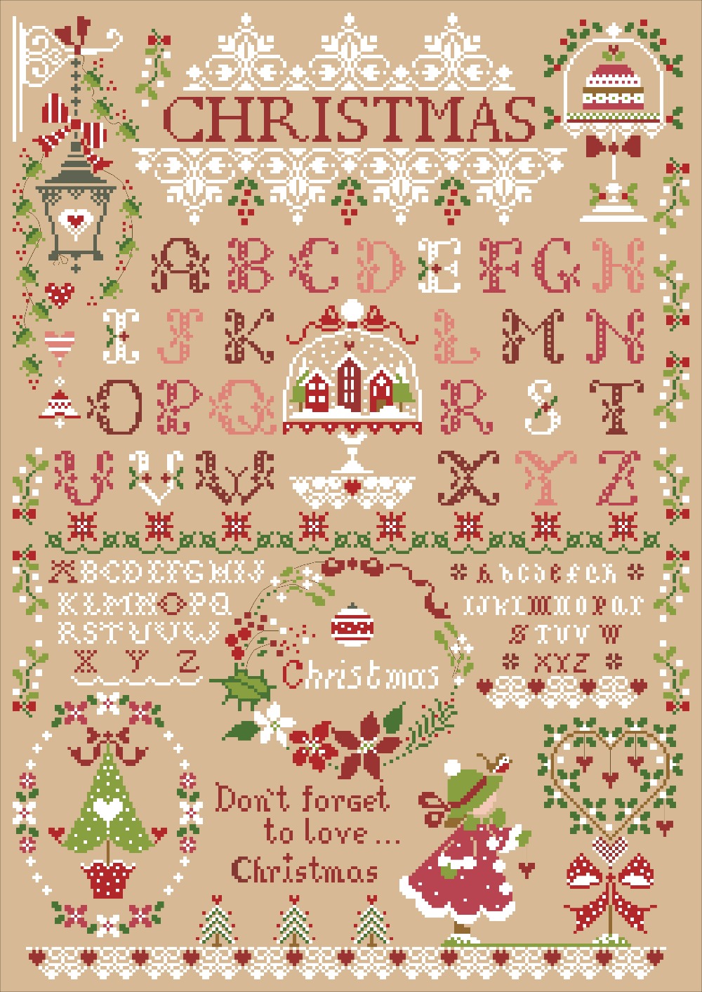 Christmas girl cross stitch ki - огляд і ціна Embroidery Xmas Designs