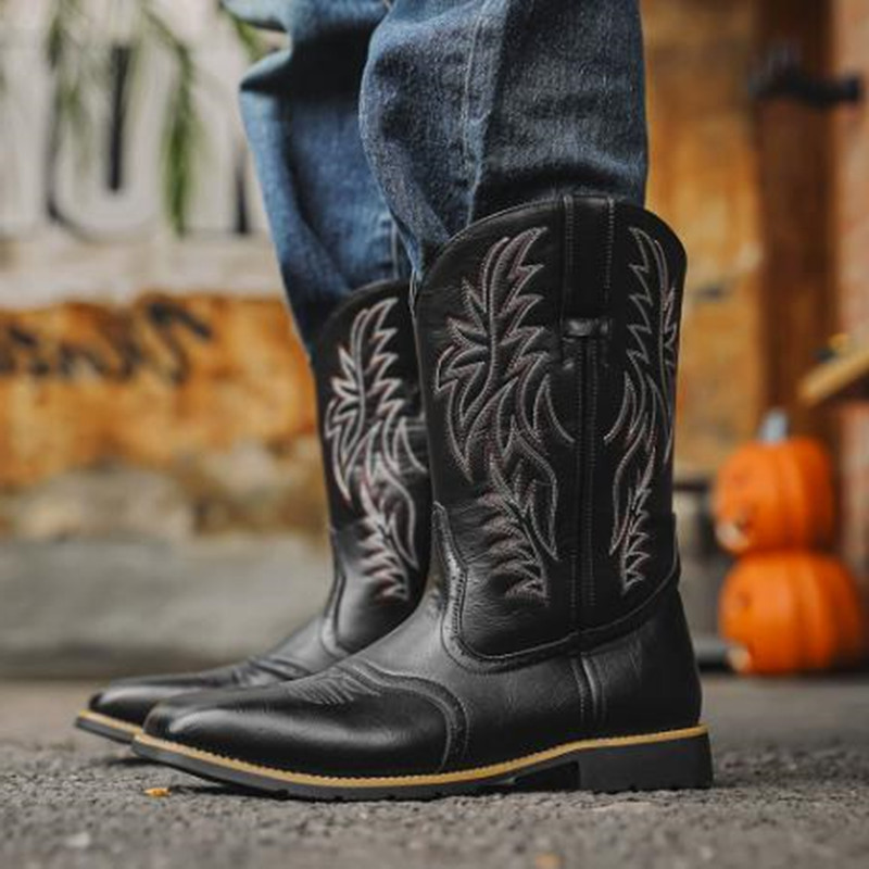 New Men High Boots Embroidery  - огляд і ціна Embroidery Fabric