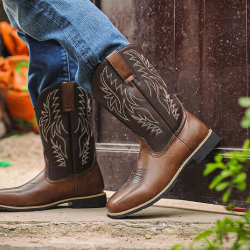New Men High Boots Embroidery  - огляд і ціна Embroidery Fabric