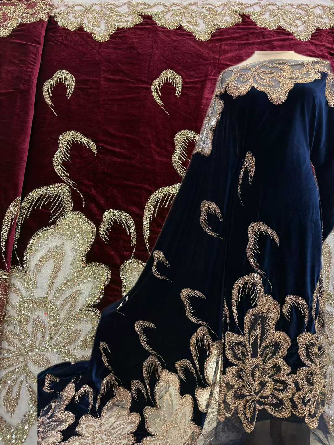 African Velvet Beaded Heavy La - огляд і ціна Embroidery Abaya
