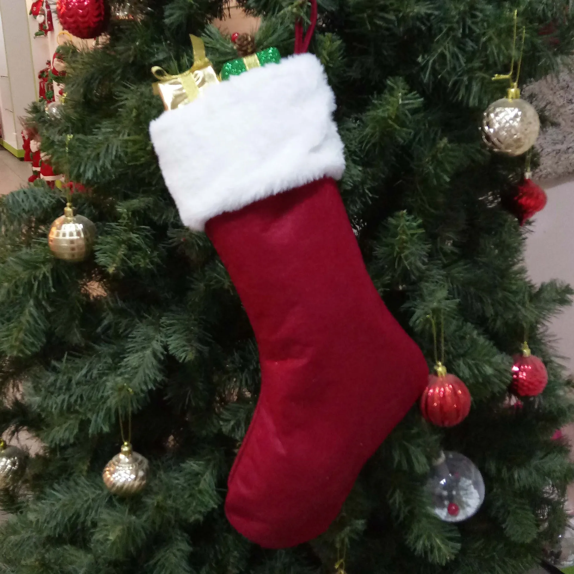 Red Santa Stocking Elk Snowfla - огляд і ціна Embroidery Xmas Stocking