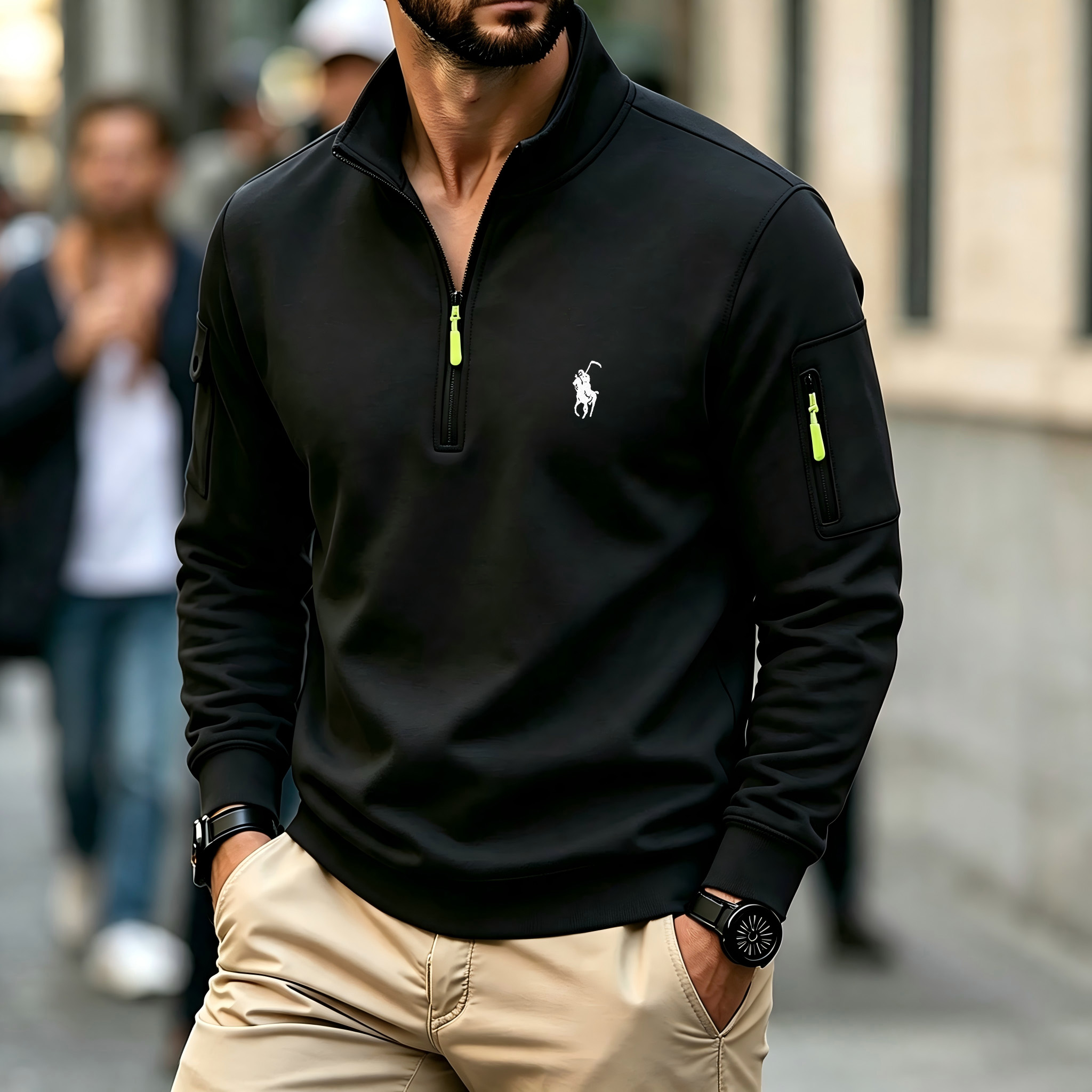 Men's Contrasting Half-Zip Sta - огляд і ціна Embroidery Designer