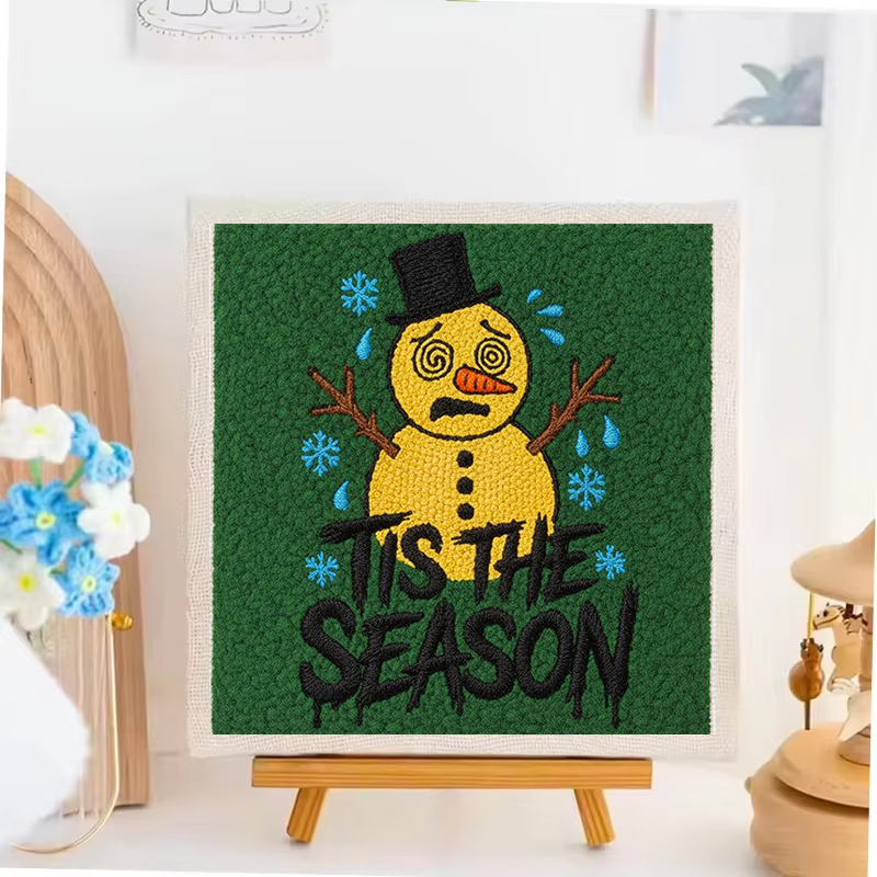 25x25cm DIY Punch Needle Embro - огляд і ціна Embroidery Xmas Designs