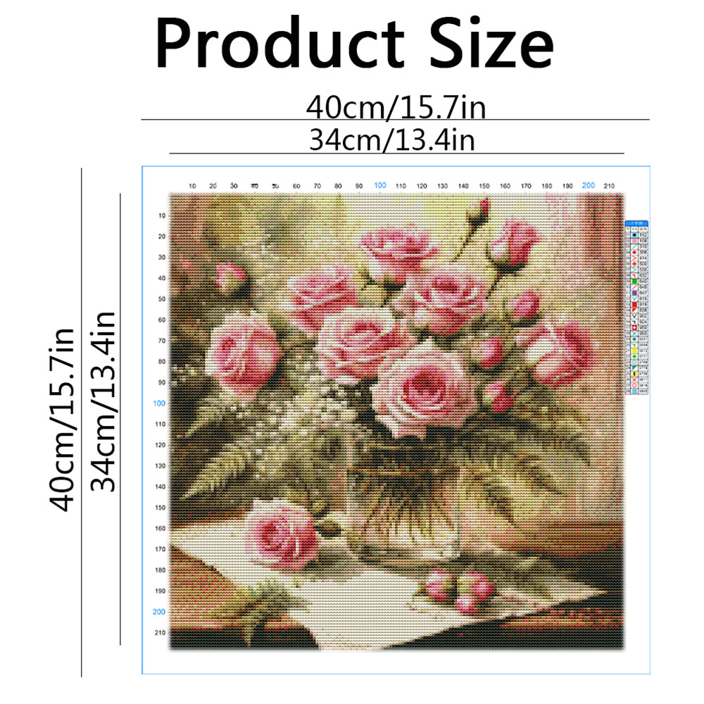 HUACAN Cross Stitch Kits Rose  - огляд і ціна Embroidery X Stitch