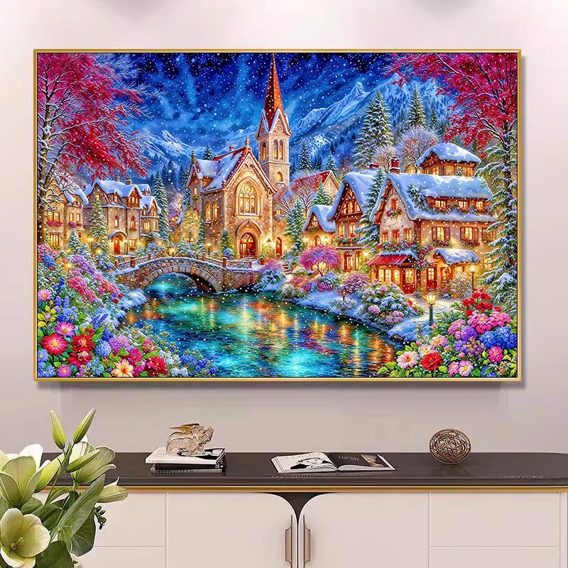 9ct 100x75cm Winter Church Emb - огляд і ціна Embroidery X Stitch
