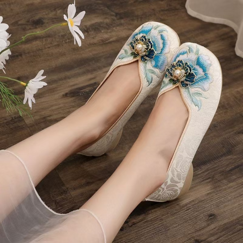 Woman Low Heel Embroidered Clo - огляд і ціна Embroidery Fabric